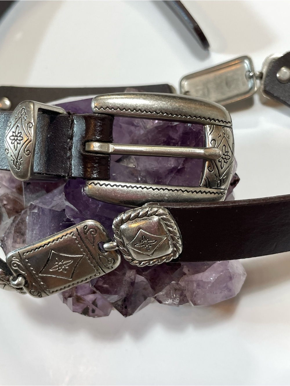 Western Vintage Brown Leather Belt